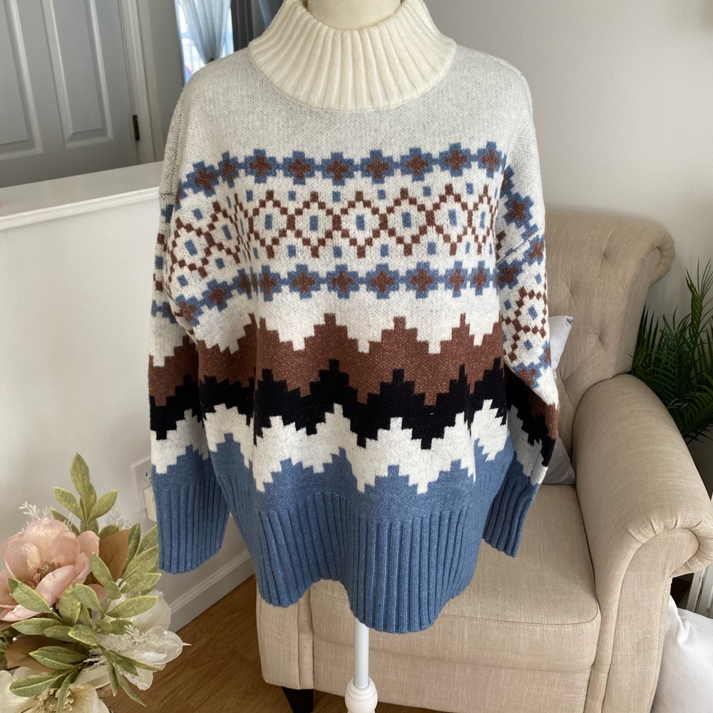 JOSEPH A.Cozy Geometric Knit Sweater - Picture 3 of 11